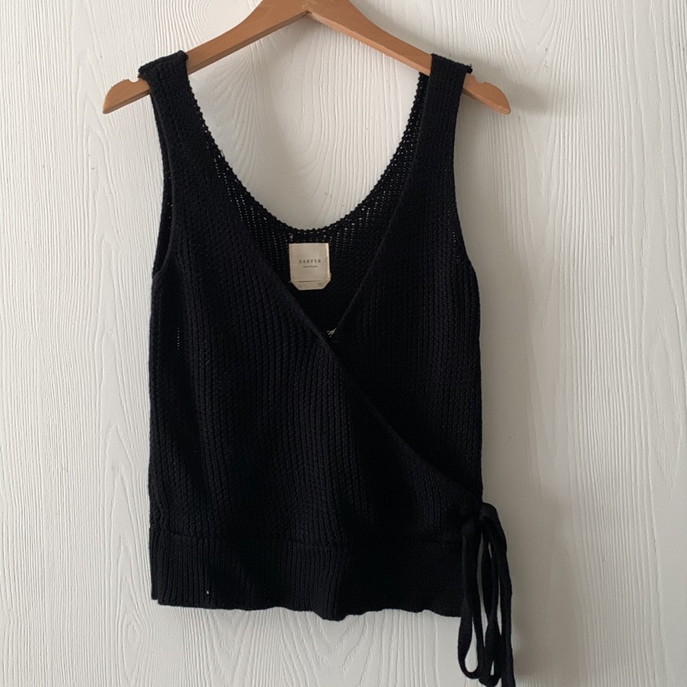 Black Sweater Crossover Tank